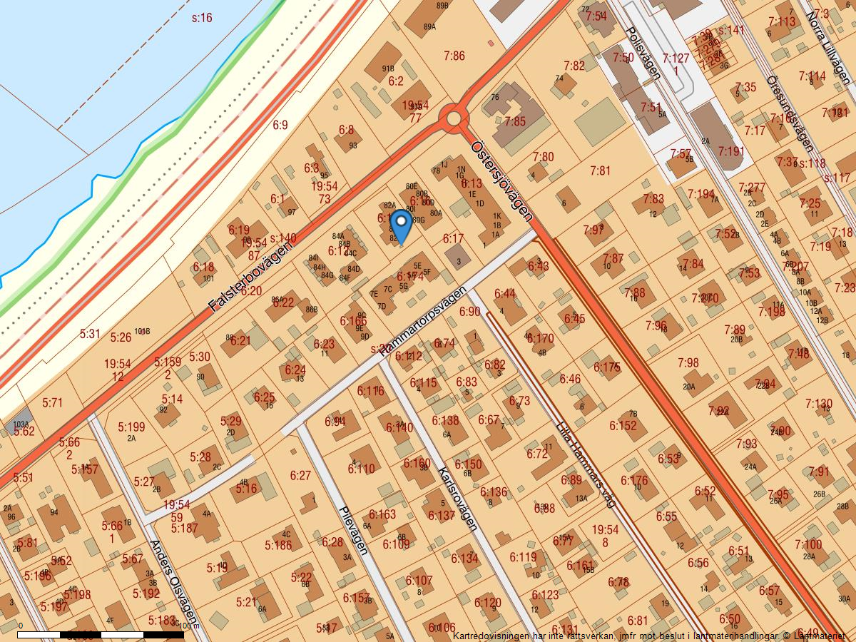 Fastighetskarta Falsterbovägen 82D