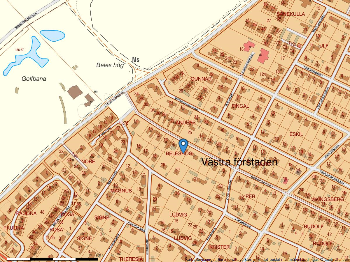 Fastighetskarta Beleshögsvägen 51