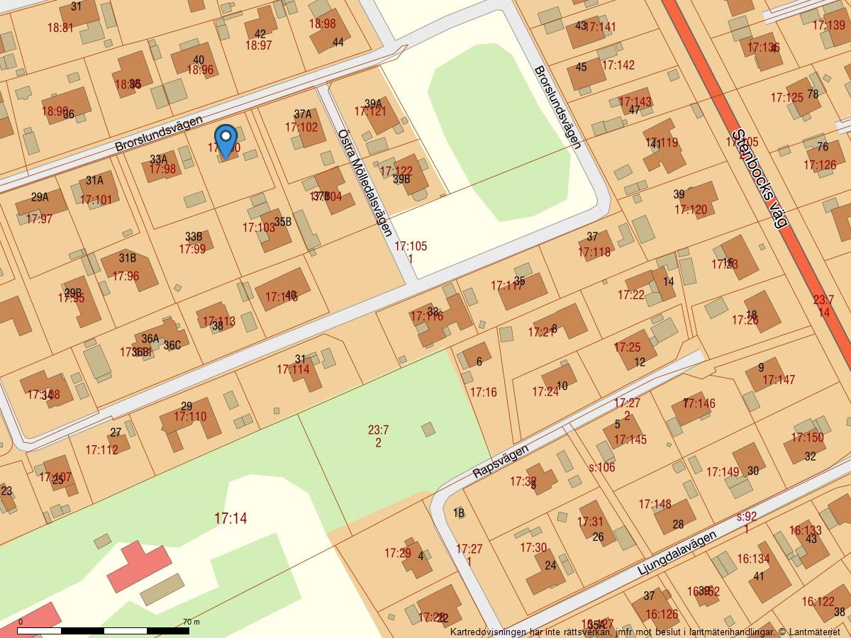 Fastighetskarta Brorslundsvägen 35A