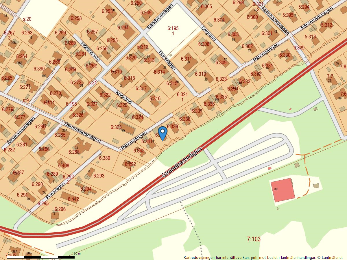 Fastighetskarta Pärongången 6