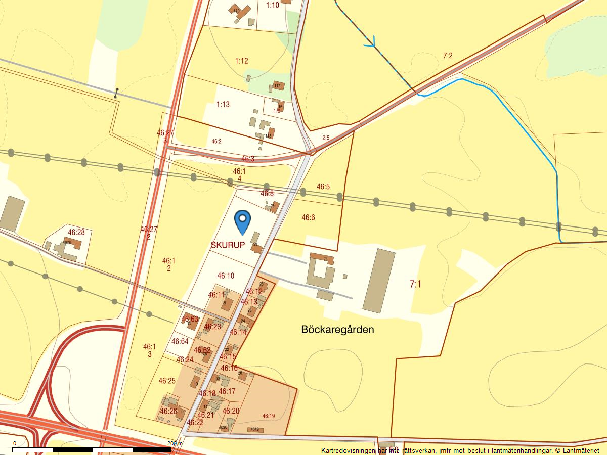 Fastighetskarta Sandåkra Byväg 23