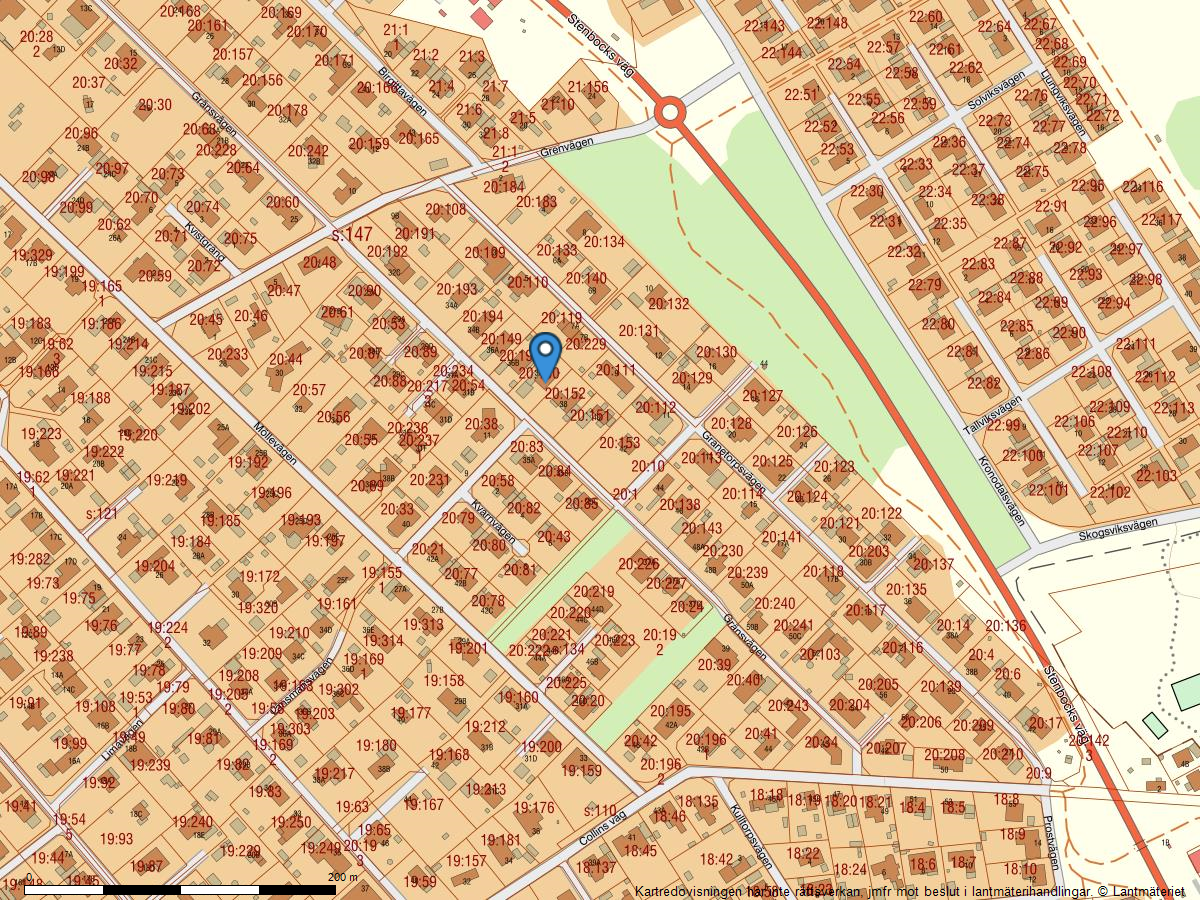 Fastighetskarta Gränsvägen 36C
